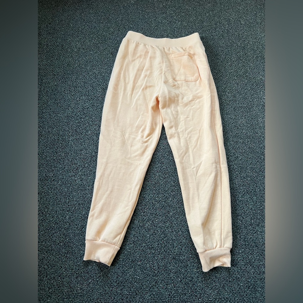 FOREVER21 Pastel Yellow Sweatpants Loungewear Baggy Cotton Pants Back Pocket M - Picture 7 of 16